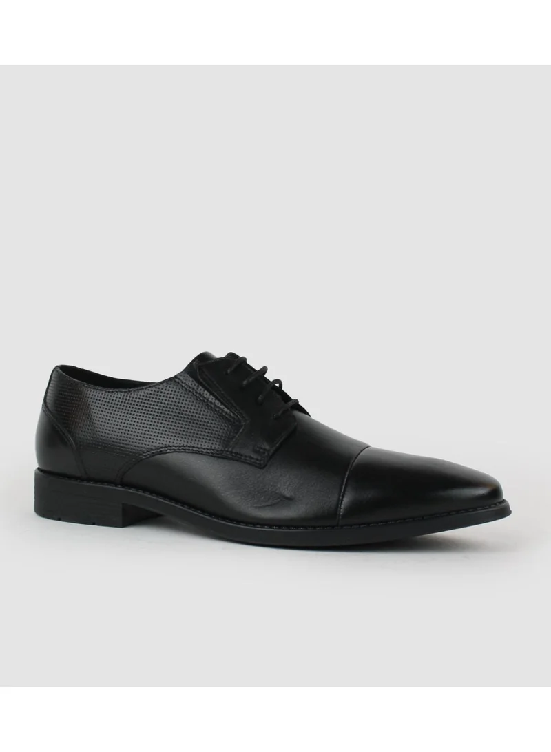 Milano Oni Mens Leather Formal Laceup Shoes-Black