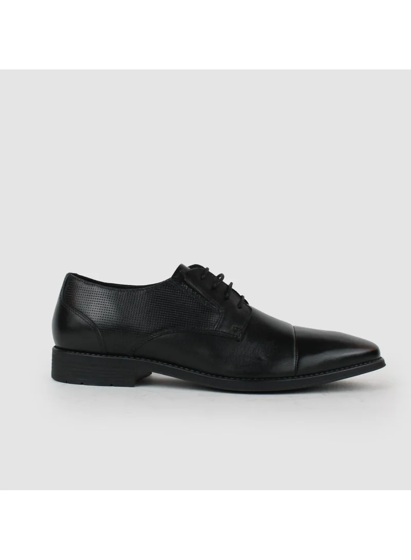 Milano Oni Mens Leather Formal Laceup Shoes-Black