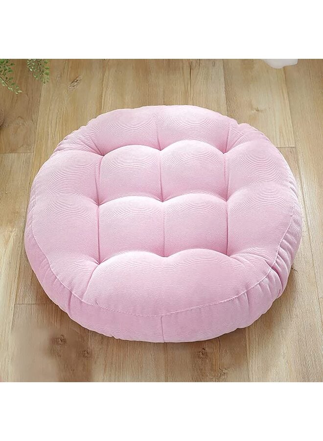 يُسلِّم وسادة أرضية مستديرة بلون موحد، وسادة مقعد مبطنة سميكة من قماش مخملي مخملي لكرسي الأرضية/اليوغا/الشرفة/التاتامي/التأمل/المكتب/الأنشطة الخارجية، لون وردي - Image 5