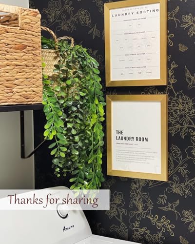 Froluya Black and Gold Wallpaper Peel and Stick Wallpaper 17.7"x118.1" Vintage Floral Boho Peel and Stick Wall Paper Dark Removable Self Adhesive Contact Paper for Bedroom Cabinets Shelf Liner Vinyl - Image 5
