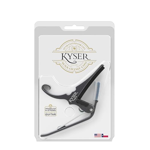 Kyser Quick-Change Guitar Capo for 6-string acoustic guitars, Black Chrome, KG6BCA - Image 5
