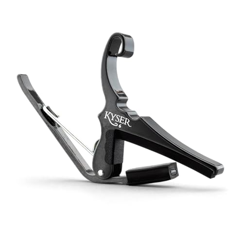 Kyser Quick-Change Guitar Capo for 6-string acoustic guitars, Black Chrome, KG6BCA - Image 1