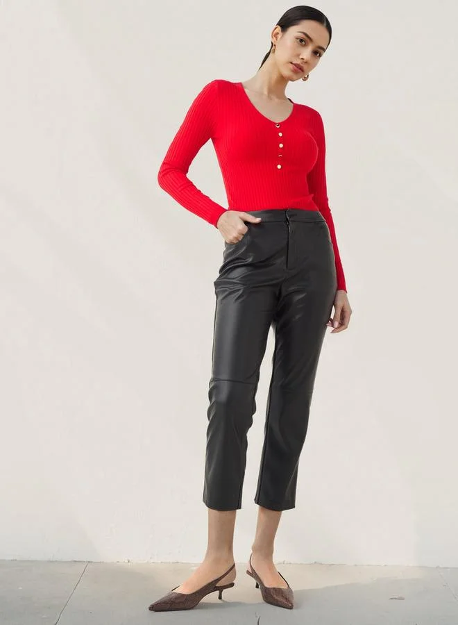 2Xtremz 2Xtremz Ribbed V-neck Sweater