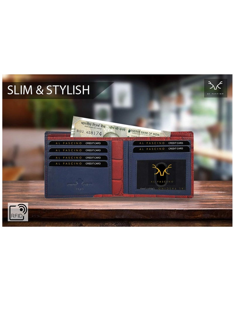 AL FASCINO Stylish RFID Protected Genuine Leather Wallet Mens  - Image 3