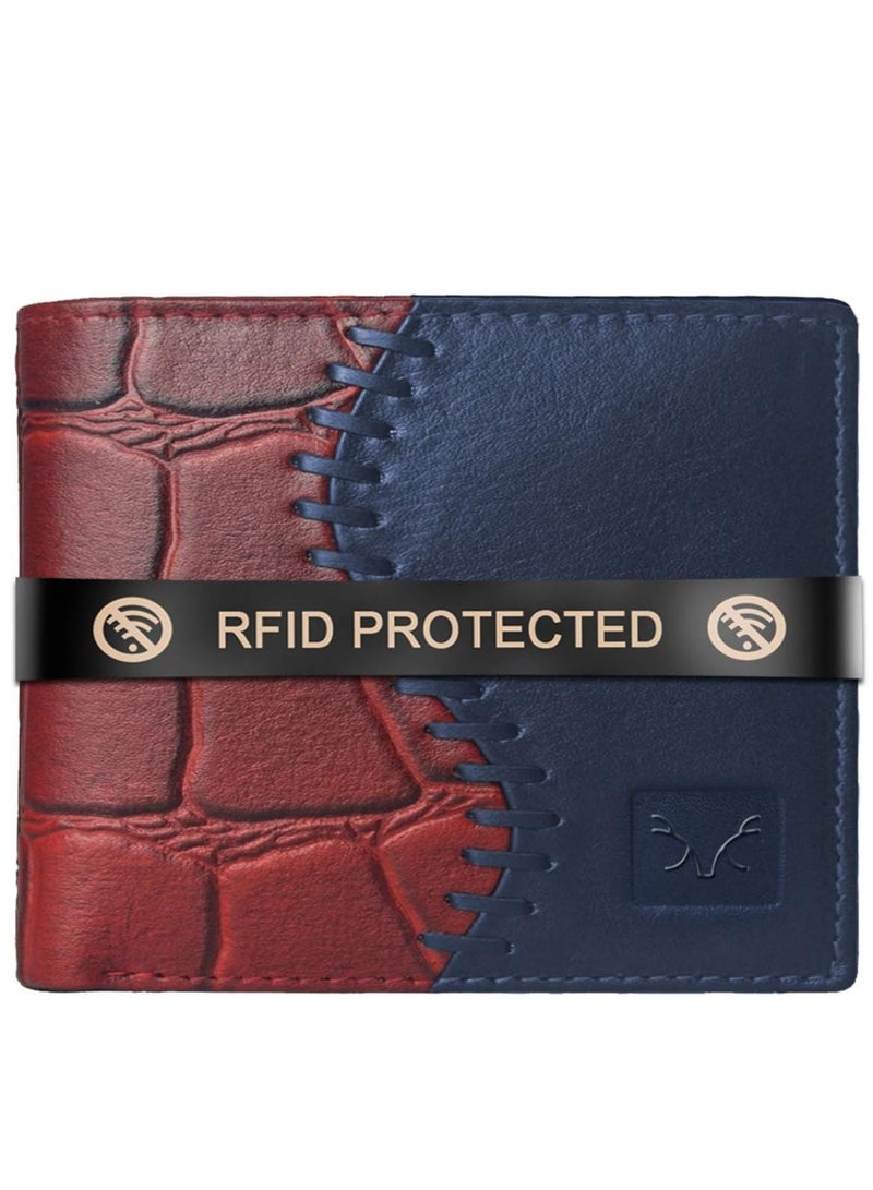 AL FASCINO Stylish RFID Protected Genuine Leather Wallet Mens  - Image 1