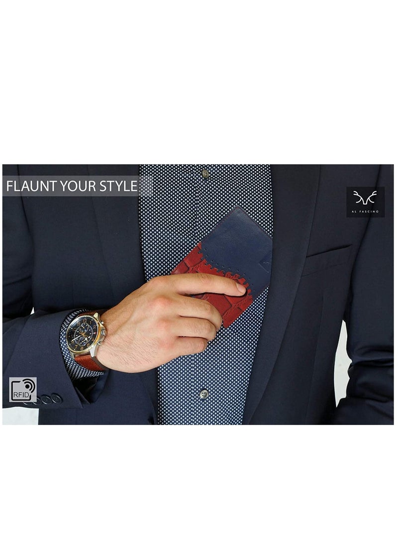 AL FASCINO Stylish RFID Protected Genuine Leather Wallet Mens  - Image 2