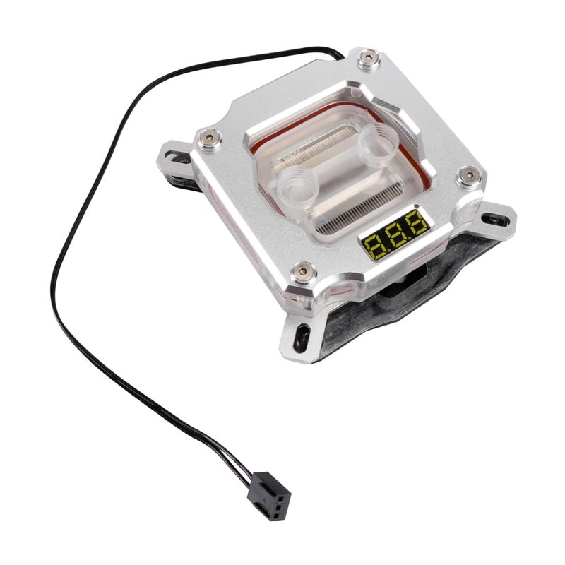 جوفوني وحدة المعالجة المركزية عرض درجة الحرارة الرقمية غطاء تبريد كامل تغطية المشتت الحراري الفضي - Image 2