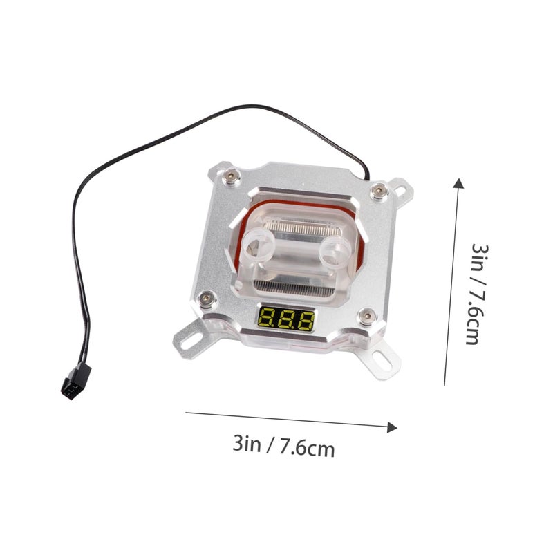 جوفوني وحدة المعالجة المركزية عرض درجة الحرارة الرقمية غطاء تبريد كامل تغطية المشتت الحراري الفضي - Image 3