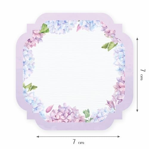 Chic a Choc Note Card Gift Tags in a beautiful Purple Hydrangea Floral Design. Pack of 50 Gift Cards for attaching to gifts and cake boxes - Image 3