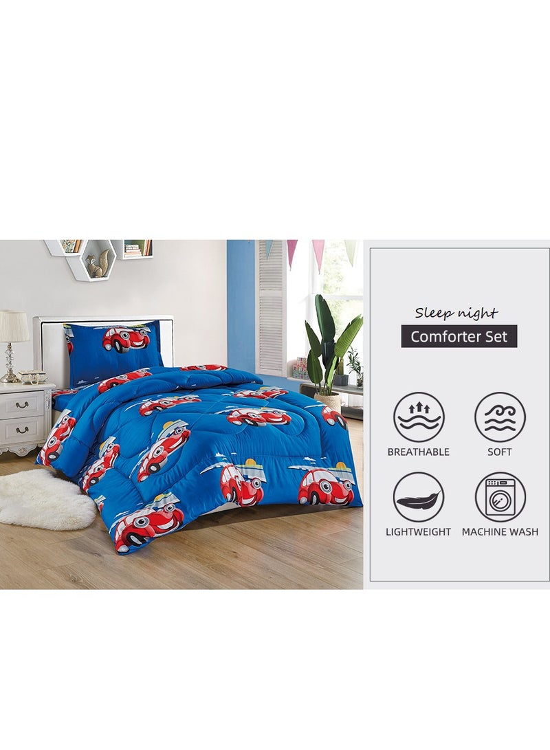 Sleep night 3-Piece kids Medium Filling Comforter set Reversible Bed Set Single Size 160x210 cm for Boys & Girls - Image 5
