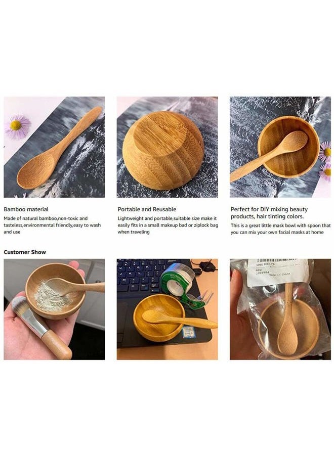 erioctry وعاء قناع - وعاء صغير لطيف للعناية بالبشرة مجموعة أدوات خلط أقنعة البامبو البيئية للسيدات النساء مجموعة أدوات التجميل DIY - Image 5