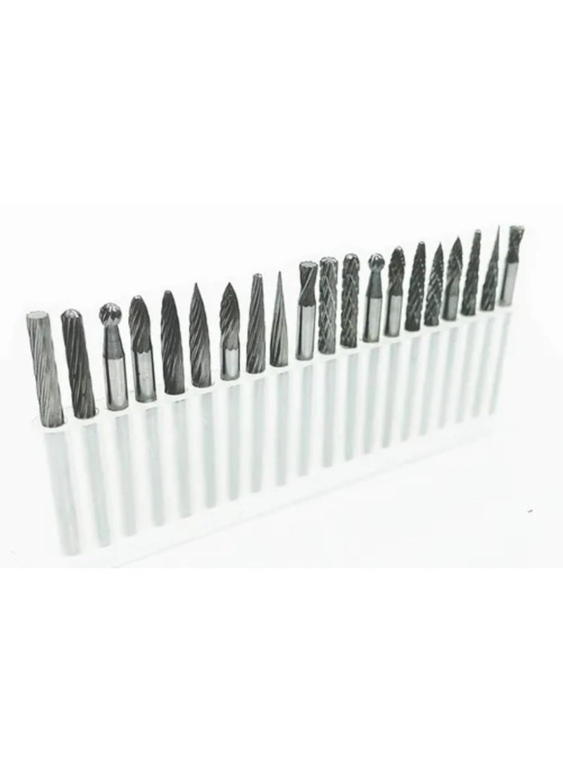 VTH WITH TAGLINE ABSOLUTE TOOLING SOLUTIONS 20Pcs Tungsten Carbide Rotary Burr Set 3mm Shank and 3 mm  - Image 2