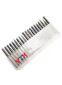 VTH WITH TAGLINE ABSOLUTE TOOLING SOLUTIONS 20Pcs Tungsten Carbide Rotary Burr Set 3mm Shank and 3 mm  - Image 1