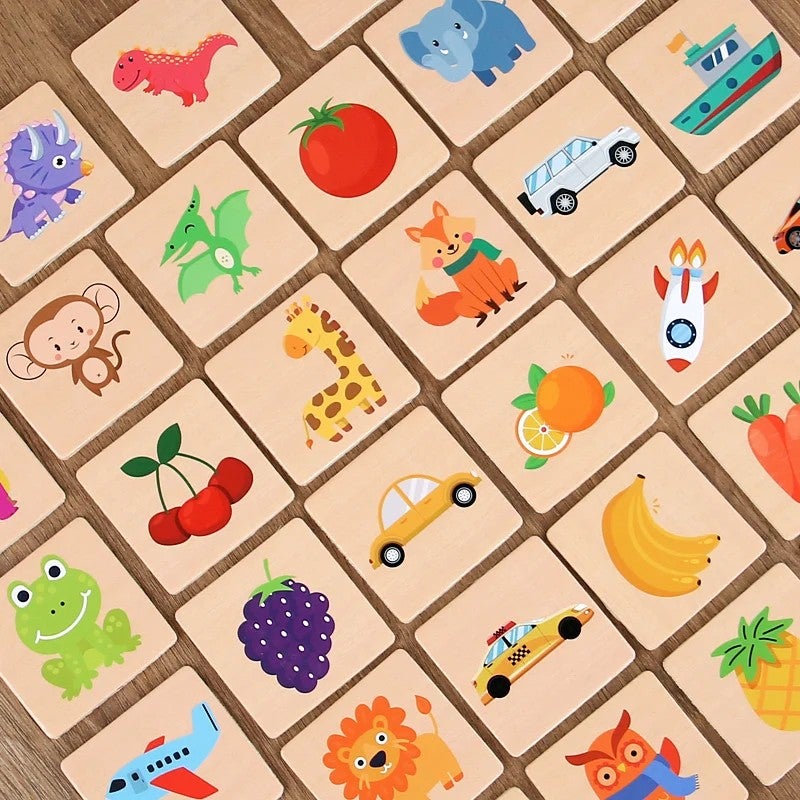 Bluejw Early Education Teaching Shadow Pairing Puzzle Other Educational Toy Wooden Toys Memory Chess Board - Image 5