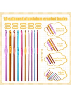 Chillspace 54 Pcs Crochet Hooks Tool Kit, Crochet Weaving Kit with Storage Case, Ergonomic Knitting Needles Blunt Needles Stitch Marker DIY Hand Knitting Craft Art Tools for Beginners  - Image 2