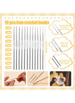 Chillspace 54 Pcs Crochet Hooks Tool Kit, Crochet Weaving Kit with Storage Case, Ergonomic Knitting Needles Blunt Needles Stitch Marker DIY Hand Knitting Craft Art Tools for Beginners  - Image 3