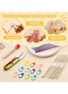 Chillspace 54 Pcs Crochet Hooks Tool Kit, Crochet Weaving Kit with Storage Case, Ergonomic Knitting Needles Blunt Needles Stitch Marker DIY Hand Knitting Craft Art Tools for Beginners  - Image 4