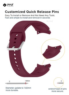 INEIX Silicone Replacement Strap For Samsung Galaxy Watch 3 41 mm Wine Red  - Image 3
