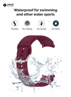 INEIX Silicone Replacement Strap For Samsung Galaxy Watch 3 41 mm Wine Red  - Image 5