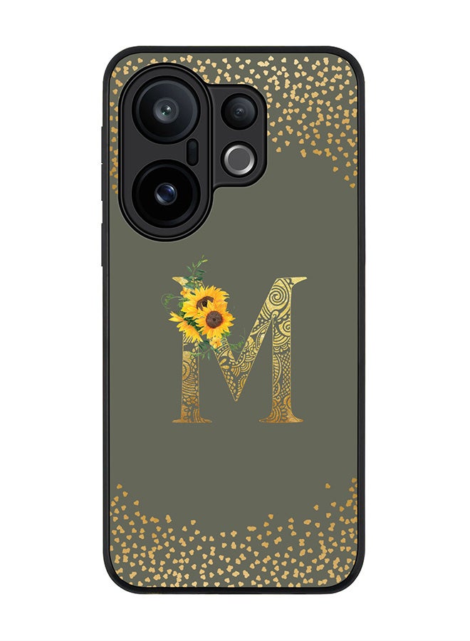 Stylizedd For vivo X200 FE / S30 Pro mini Case,Slim fit Camera Protection, Shockproof Thin Phone cover  - Custom Floral Monogram - M  (Olive Green )