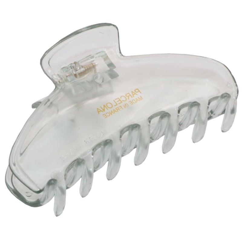 Parcelona Parcelona French Basic Medium 3 1/2" Celluloid Claw Clips with Tight Spring Girls Hair Jaw Claw Clips Durable Styling Women Hair Accessories, Made in France (Clear)