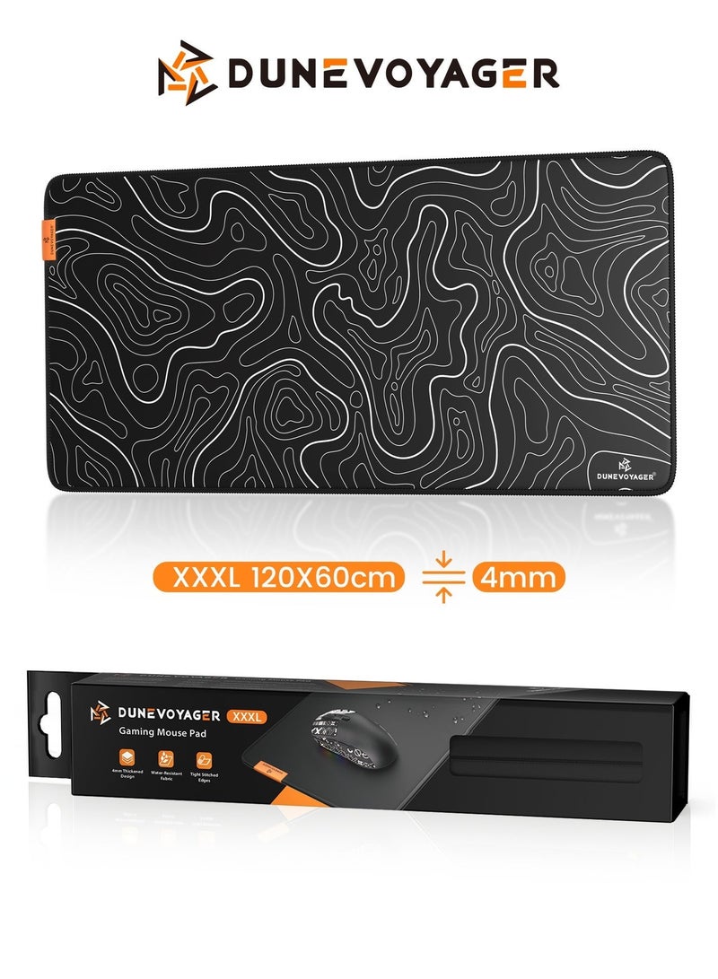 مسافر الكثبان DuneVoyager M2P Black Line ماوس باد للألعاب XXXL ‎1200×600×4‎ مم – حجم فائق الكِبر يغطي كامل سطح المكتب، سطح ممتد مقاوم للماء، قاعدة مطاطية مانعة للانزلاق، تحكم سلس وثابت، مع علبة هدايا - Image 1