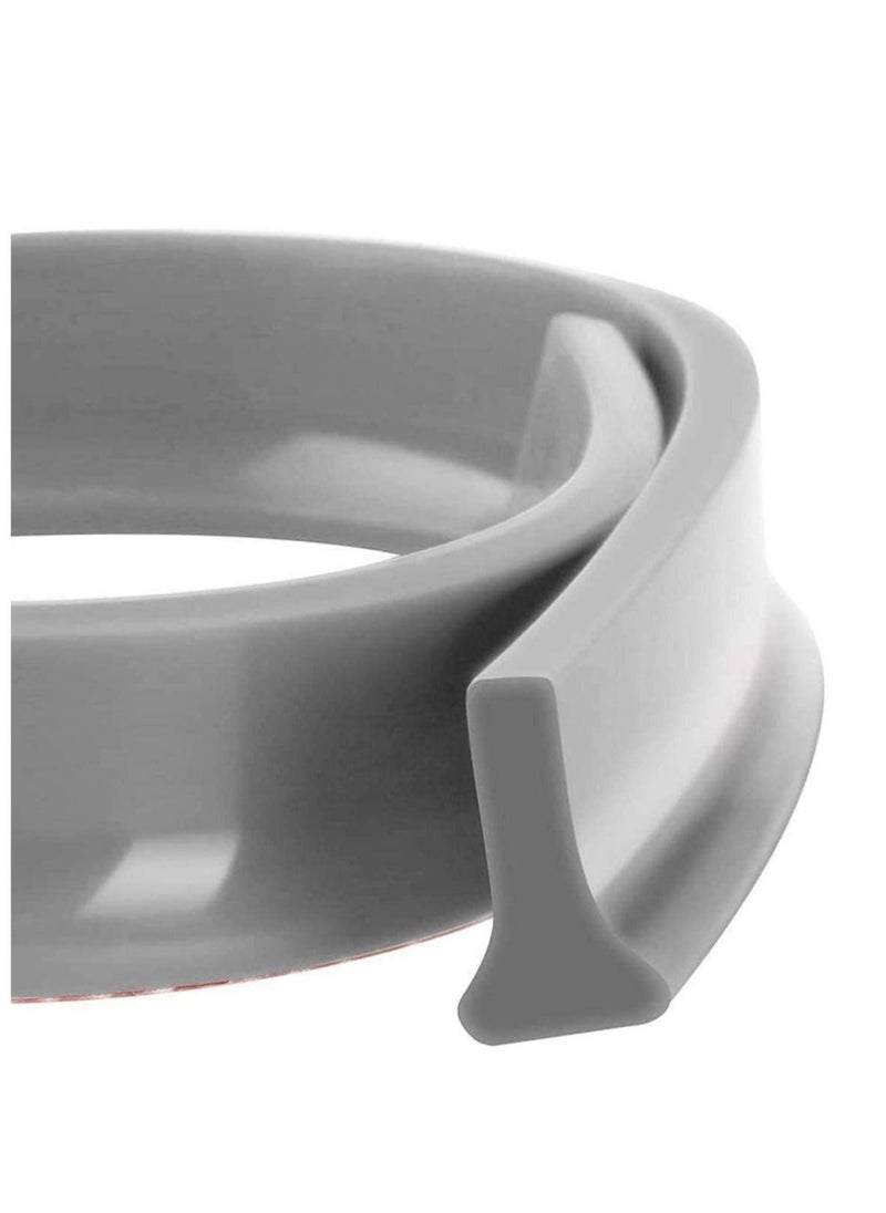 SYOSI Collapsible Threshold Water Dam Self-Adhesive Shower Barrier Bathroom And Kitchen Stopper, Home Retention System, Waterproof Flow Block Seal Strip Gray 1.1M  - Image 1