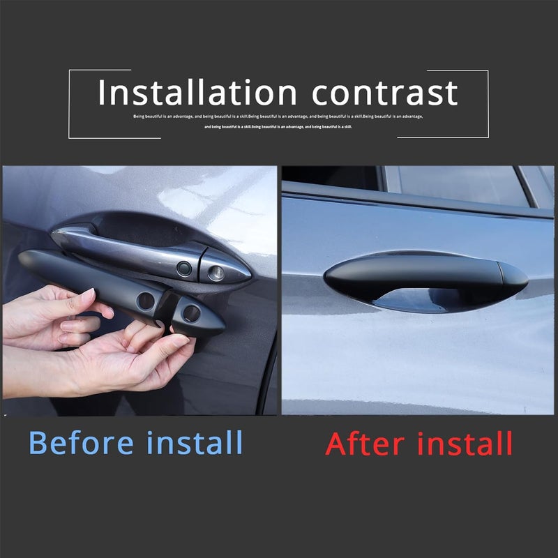 HIRUFAIT Honda Pilot 2016-2022 / Honda Ridgeline 2017-2022 Outer Door Handle Cover 4 Pieces Car Exterior Door Handle Protector Accessories ABS Material Matte Black - Image 4