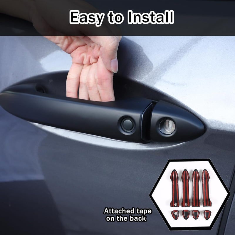 HIRUFAIT Honda Pilot 2016-2022 / Honda Ridgeline 2017-2022 Outer Door Handle Cover 4 Pieces Car Exterior Door Handle Protector Accessories ABS Material Matte Black - Image 5