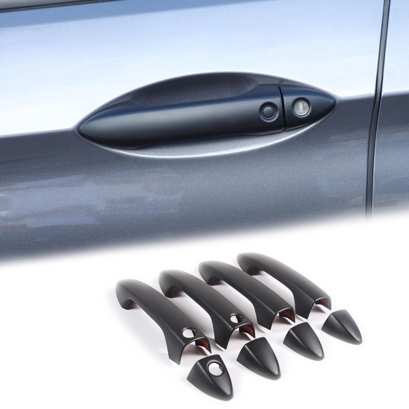 HIRUFAIT Honda Pilot 2016-2022 / Honda Ridgeline 2017-2022 Outer Door Handle Cover 4 Pieces Car Exterior Door Handle Protector Accessories ABS Material Matte Black - Image 1