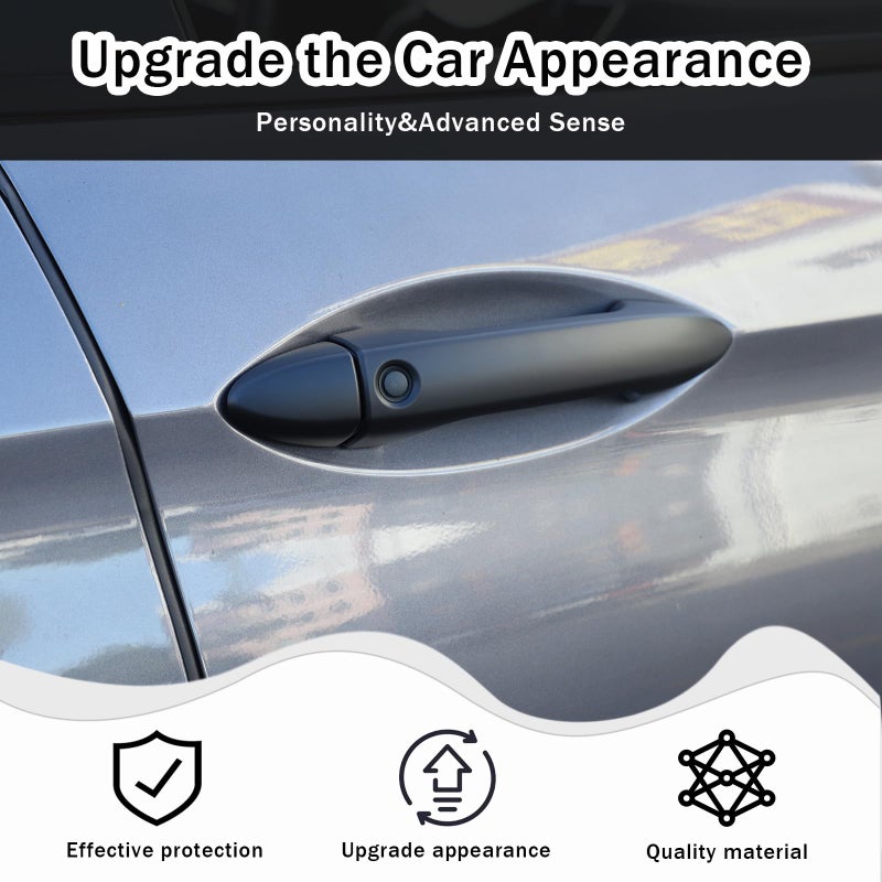 HIRUFAIT Honda Pilot 2016-2022 / Honda Ridgeline 2017-2022 Outer Door Handle Cover 4 Pieces Car Exterior Door Handle Protector Accessories ABS Material Matte Black - Image 2
