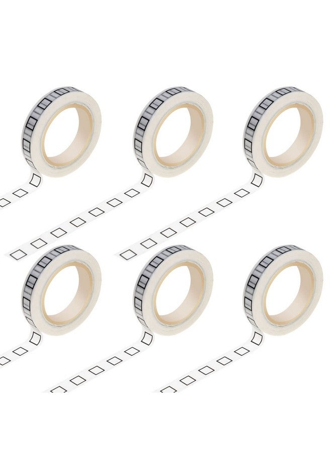 NUOMI 6 Pcs Checkbox Washi Tape, 8Mm Thin Self Adhesive Craft Planner Tape For Home, School, Office, Diy, Scrapbooking, Gift Wrapping, Photos - Image 1