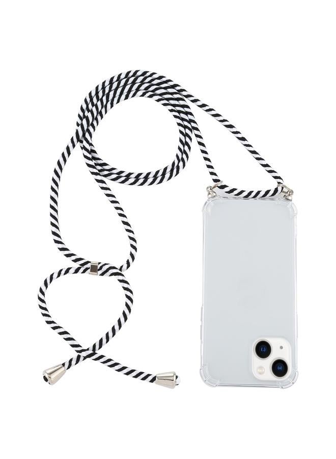 اس-توب جراب لهاتف iPhone 15، جراب TPU شفاف مقاوم للصدمات بأربع زوايا مع حبل - Image 1