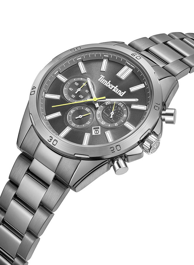 Timberland Men TBL SMU Men's 45mm Black Dial Gunmetal Metal Bracelet Chronograph Watch - Image 2