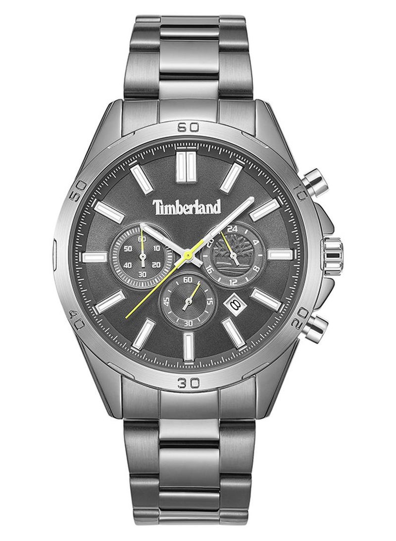 Timberland Men TBL SMU Men's 45mm Black Dial Gunmetal Metal Bracelet Chronograph Watch - Image 1