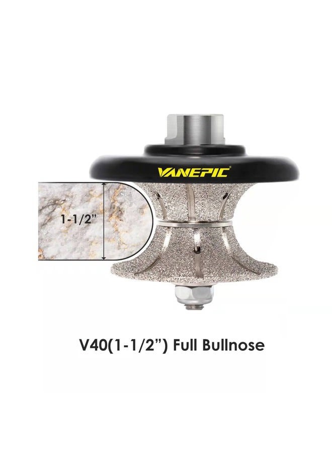 VANEPIC V40 1-1/2 inch Full Bullnose Diamond Hand Profiler Diamond Router Bit Granite Diamond Profile Wheel with 5/8-11 Thread for Granite Concrete Marble Countertop Edge - Image 3
