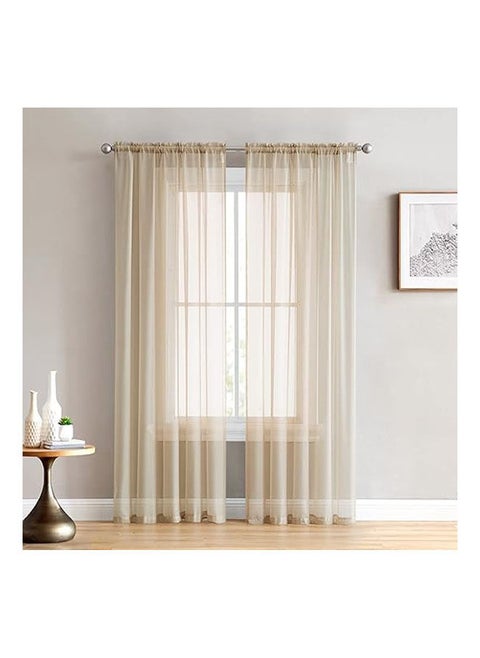 Elegant Voile Chiffon Curtains Rod Pocket Design 1 Panel