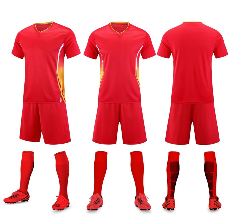 Generic Soccer Jersey Set Breathable Youth Adult Kit ADG-613 red 
