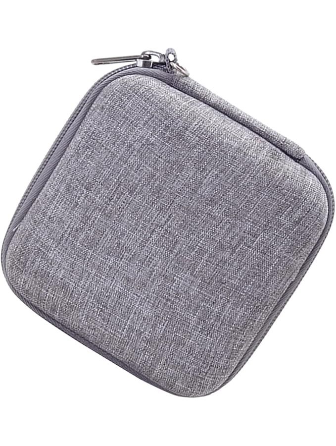 Travel Electronic Organizer Bag Grey 11x11cm Cable Pouch Multi Pocket - Image 1