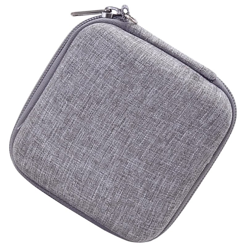 Travel Electronic Organizer Bag Grey 11x11cm Cable Pouch Multi Pocket - Image 2