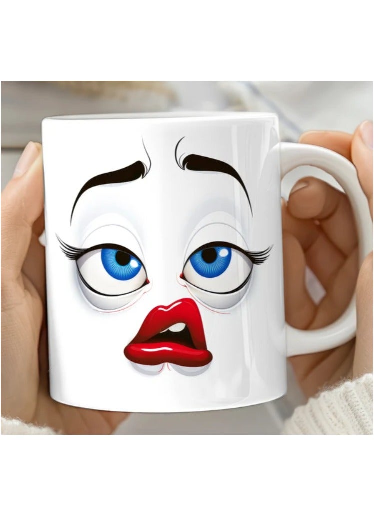 إم إي سي كوب قهوة بتصميم وجه مضحك 11 أونصة - Image 1