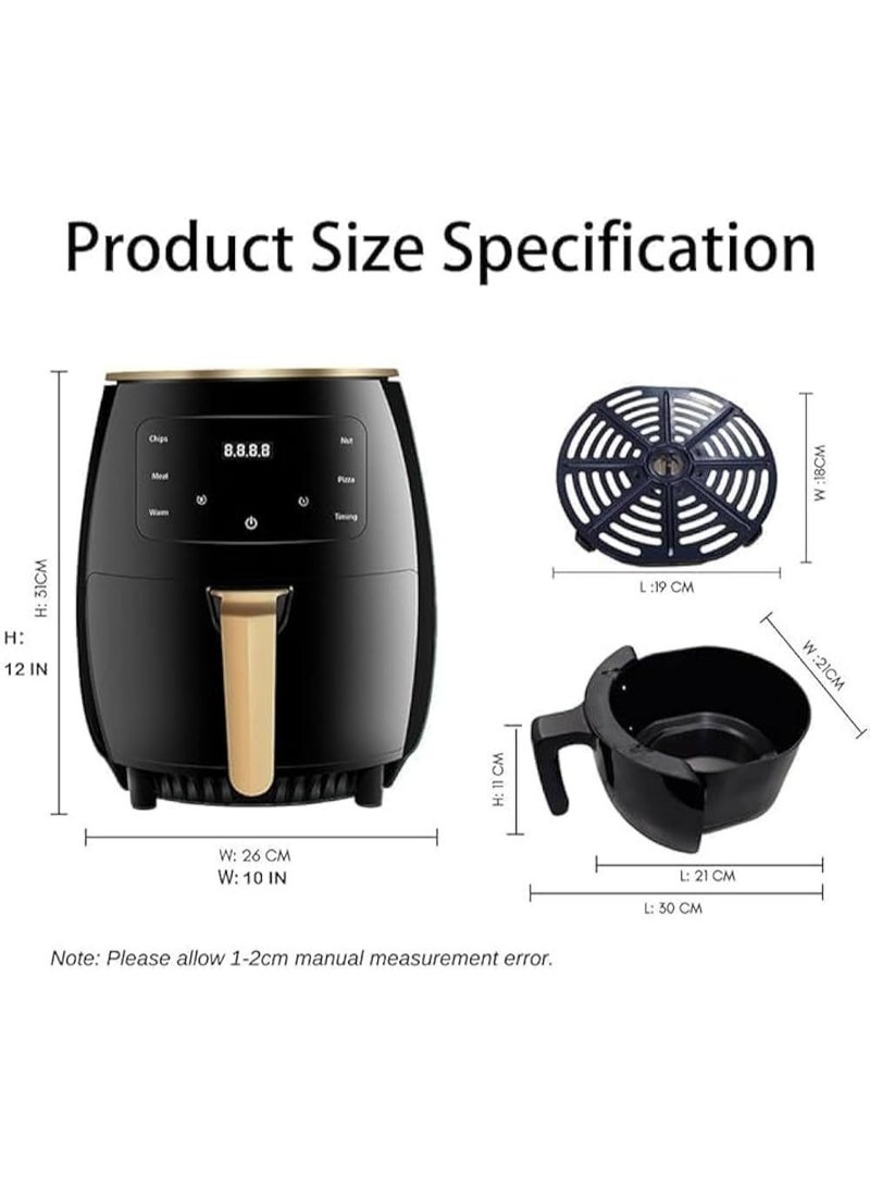 SILVER CREST Digital Air Fryer 10L – 4000W Stainless Steel Rapid Air Fryer with Non-Stick Basket, LED Touch Display, 7 Preset Cooking Modes, Preheat Function for Frying, Grilling & Roasting - Image 5