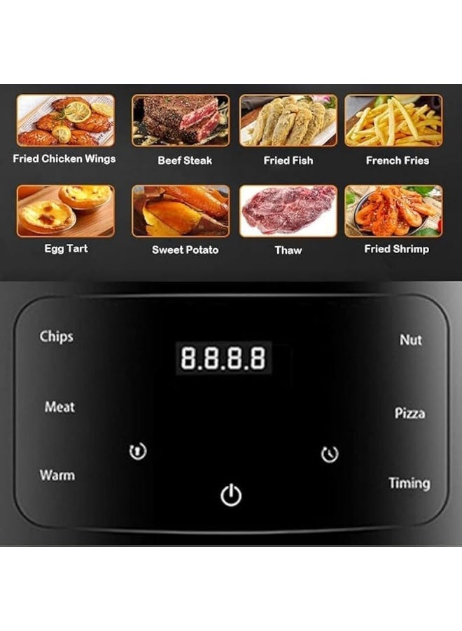 SILVER CREST Digital Air Fryer 10L – 4000W Stainless Steel Rapid Air Fryer with Non-Stick Basket, LED Touch Display, 7 Preset Cooking Modes, Preheat Function for Frying, Grilling & Roasting - Image 2