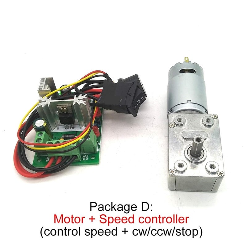 12V 31RPM Worm Gear Motor DC 12 Volt Self Locking Reduction Gearbox Engine Package D - Image 4