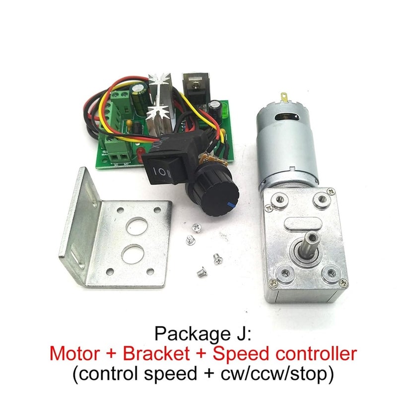 12V 31RPM Worm Gear Motor DC 12 Volt Self Locking Reduction Gearbox Engine Package D - Image 5