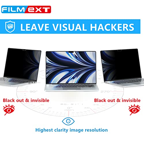 FILMEXT حامي شاشة FILMEXT MacBook Air M2 مقاس 13.6 بوصة، درع الخصوصية، إصدار 2022 (A2681)، بولي إيثيلين تيريفثاليت، قطعة واحدة - Image 3