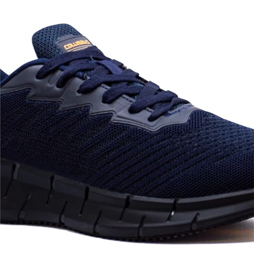 Columbus Sports Shoe - Running Shoe| Walking Shoe| Training & Gym Shoe| Outdoors Shoe for Men(Navy/Mustard),UK06 - Image 4