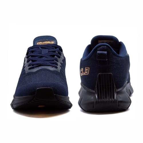 Columbus Sports Shoe - Running Shoe| Walking Shoe| Training & Gym Shoe| Outdoors Shoe for Men(Navy/Mustard),UK06 - Image 5