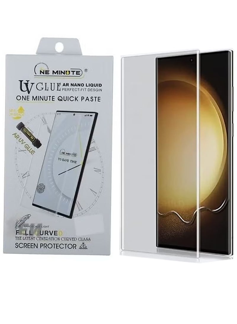 ONE MINUTE Realme 14 Pro 5G Nano Optics Curved Liquid Full Glue Glass Protector with UV light Dryer Fingerprint unlock fast 