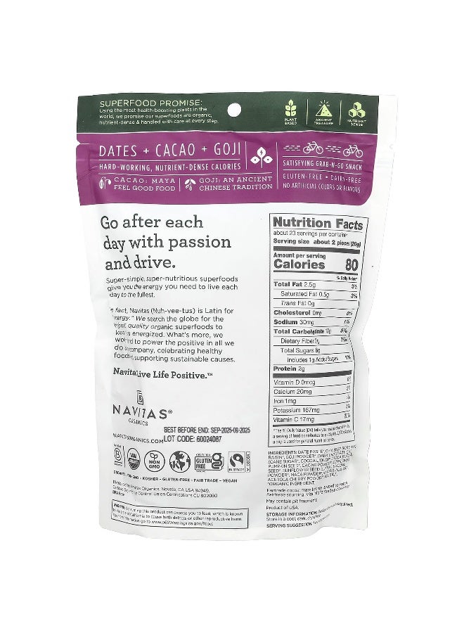 Navitas Organics Navitas Organics, Organic Power Snacks, Cacao Goji, 16 oz (454 g) - Image 2